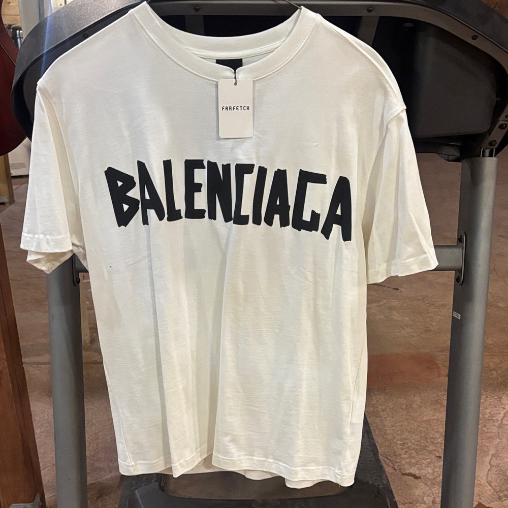 Balenciaga Cream Short Sleeve Tee
